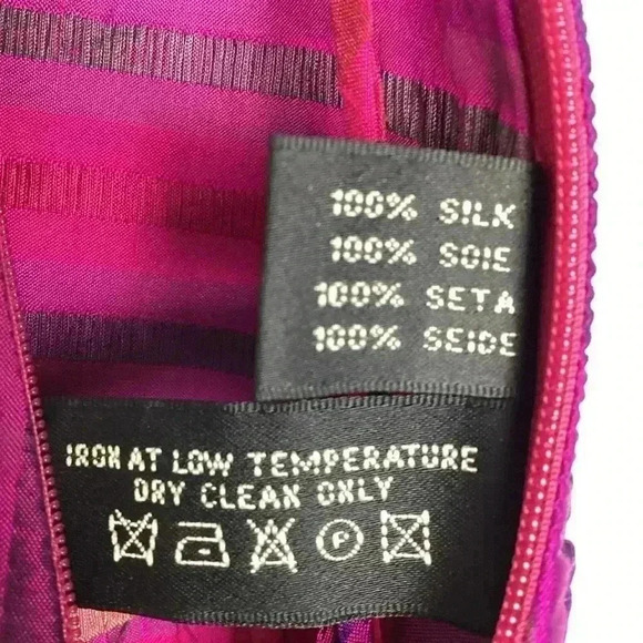 Ralph Lauren Skirt 4 RL Black Label/Midi Skirt/Pink & Purple Striped Silk/Tiered - Picture 6 of 11